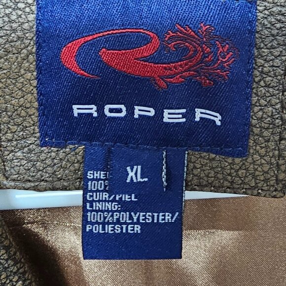 NWT Roper Brown Studded Peplum Leather Western Cowgirl Jacket Size XL - Picture 9 of 11